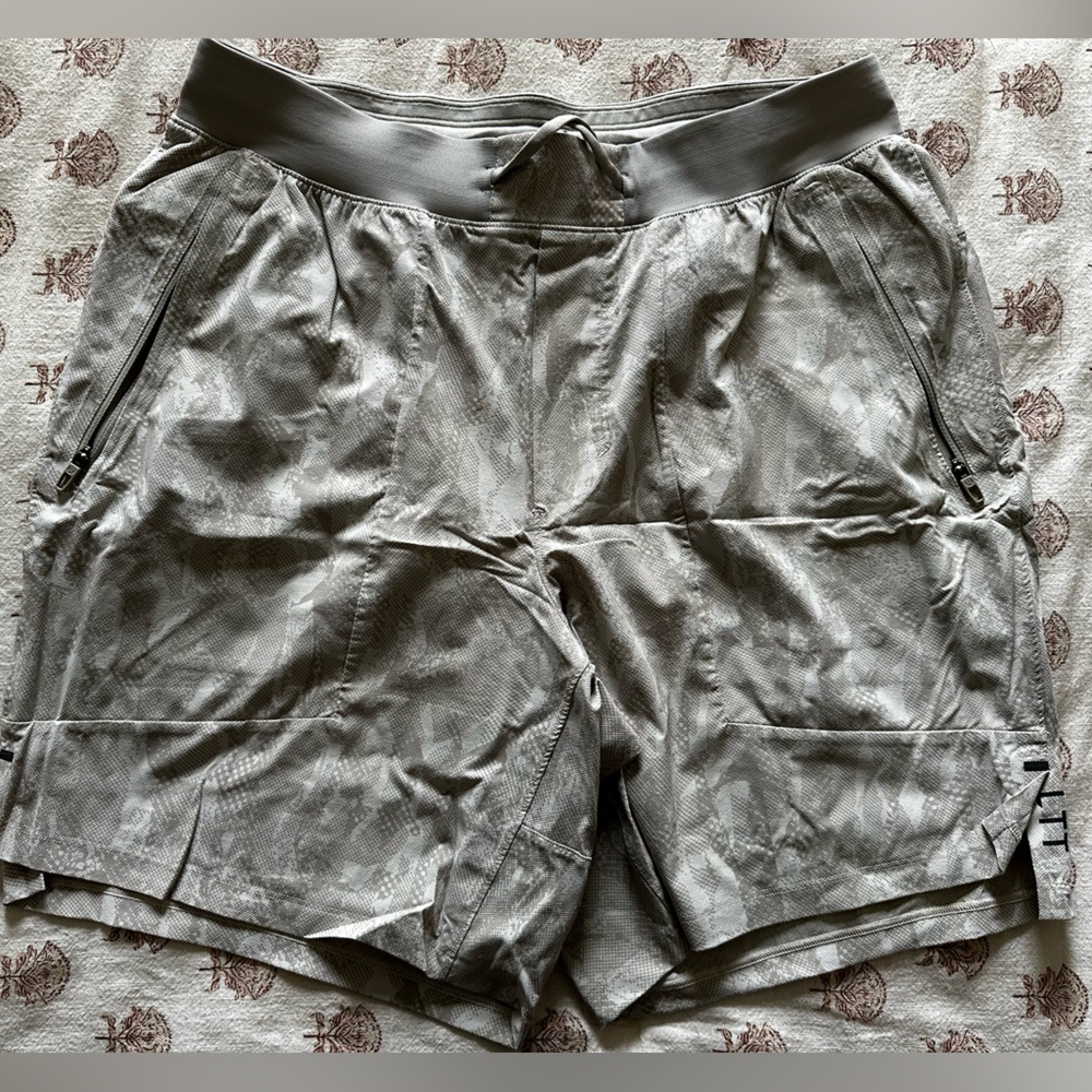 Lululemon Gray Camouflage 7” Athletic Shorts